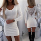 Robe courte élégante en dentelle patchwork pour femmes, manches longues, vêtements coréens, slim, moulante, robe de soirée