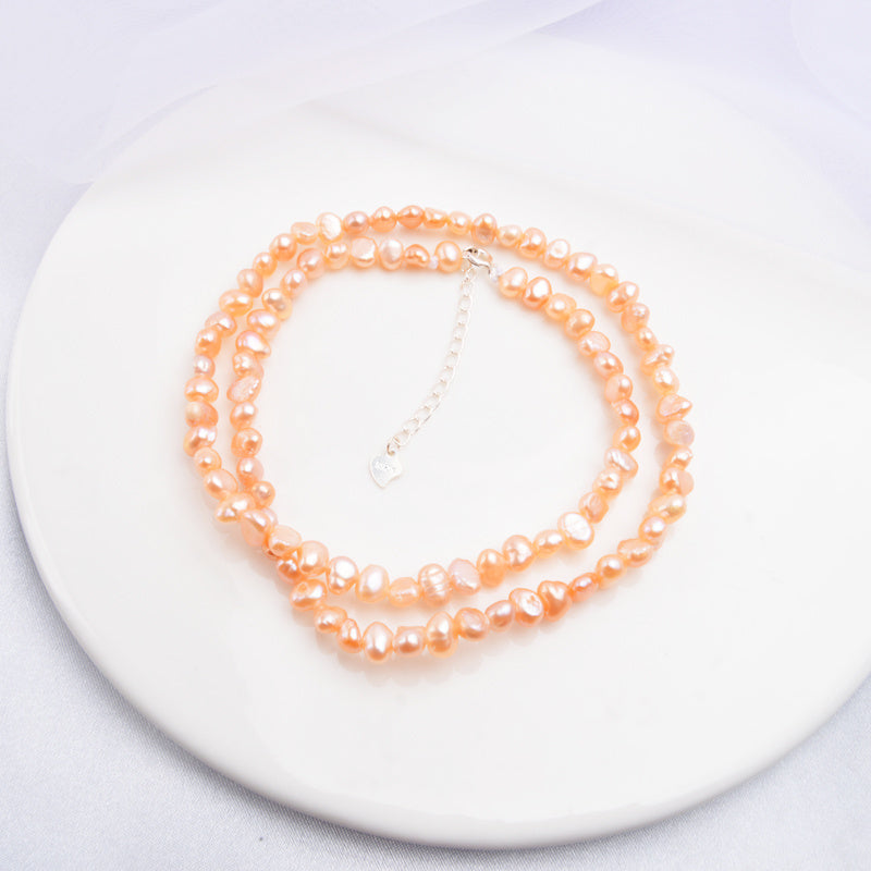 Collier ras du cou en perles en argent
