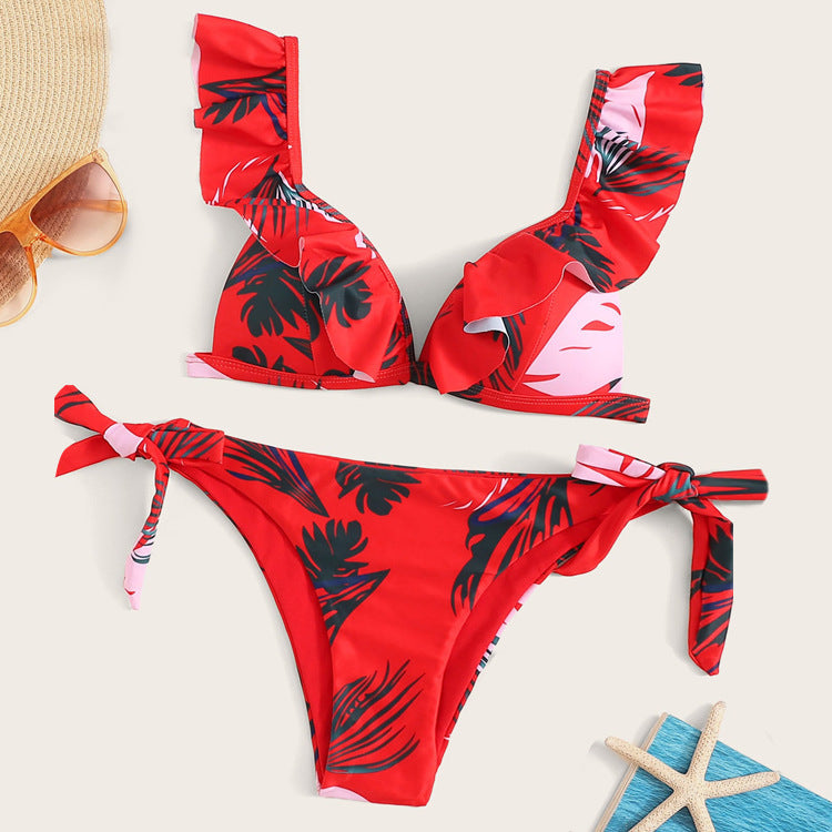 Maillot de bain sexy à volants et noué