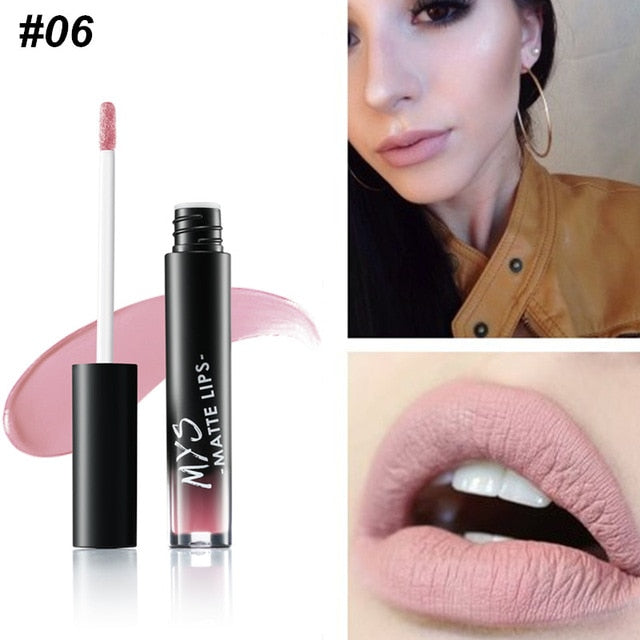 Rouge à lèvres liquide mat MYS – Teinte, waterproof, longue tenue, gloss nude.