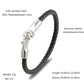 Bracelet en cuir tressé boucle simple en acier inoxydable pour homme