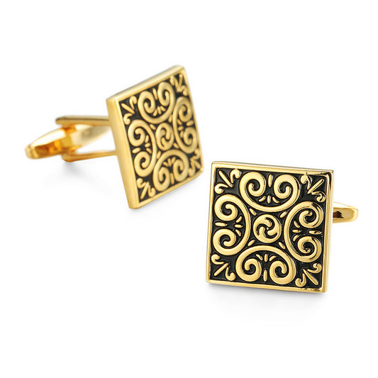 French Shirt Cufflinks Copper Material Gold