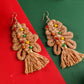 Boucles d'oreilles pendantes tressées Thai Curry Christmas Beaded