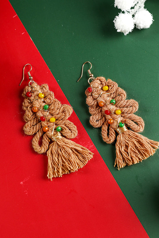 Boucles d'oreilles pendantes tressées Thai Curry Christmas Beaded