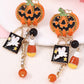 Boucles d'oreilles en strass orange Halloween Citrouille Fantôme Tassel