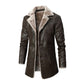 Veste homme grand revers en peluche en fourrure pour homme