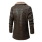 Veste homme grand revers en peluche en fourrure pour homme