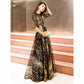 Robe De Soiree Evening Dress Gold Sequined Crystal
