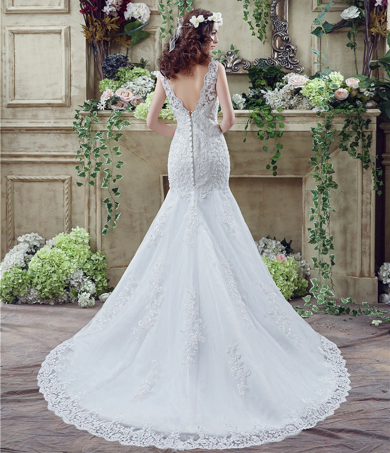 Robe de mariée sirène sexy en dentelle