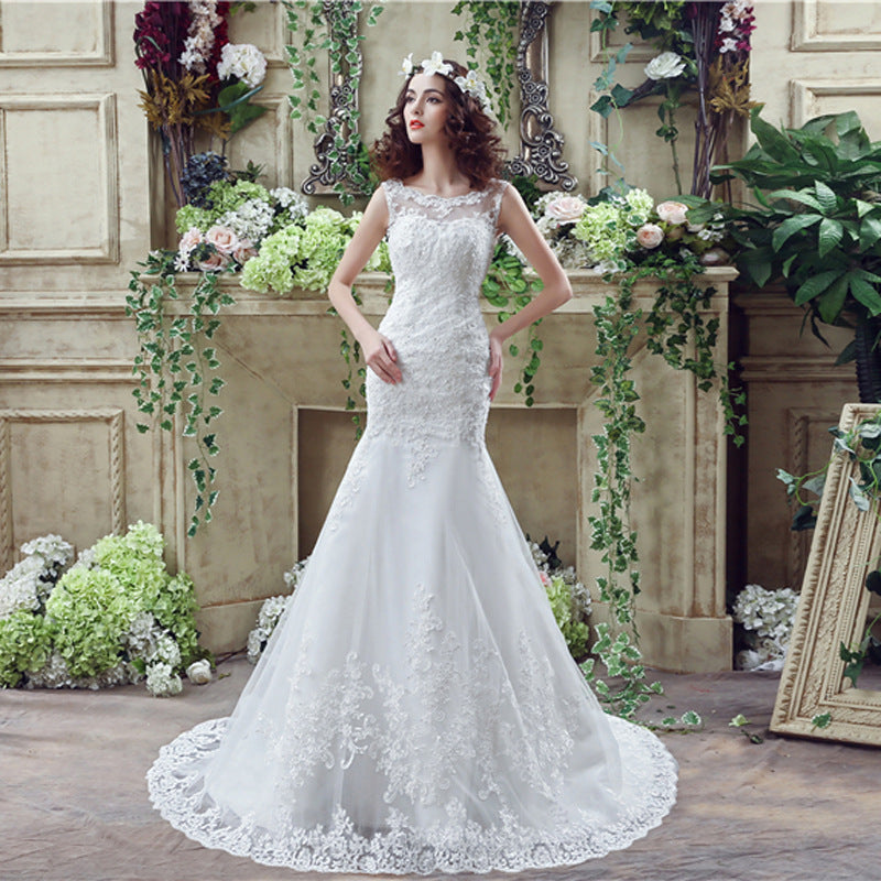 Robe de mariée sirène sexy en dentelle