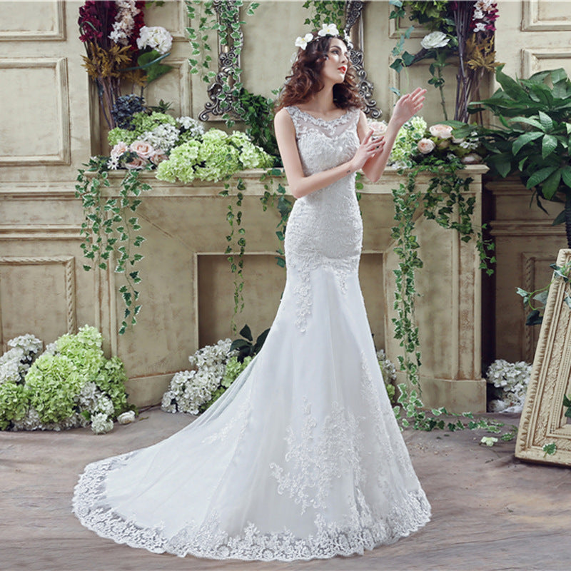 Robe de mariée sirène sexy en dentelle