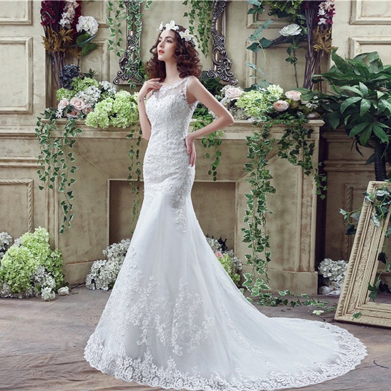 Robe de mariée sirène sexy en dentelle
