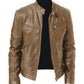 Veste cardigan en cuir pour homme