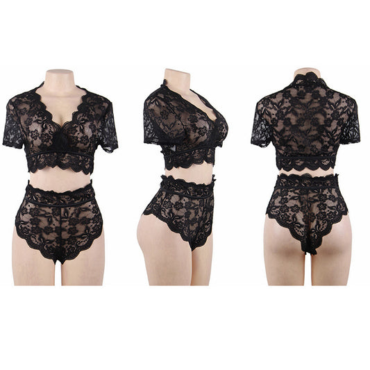 Ensemble de sous vêtements en dentelle pur femme