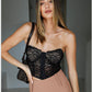 Haut corset en dentelle sans manches pour femme
