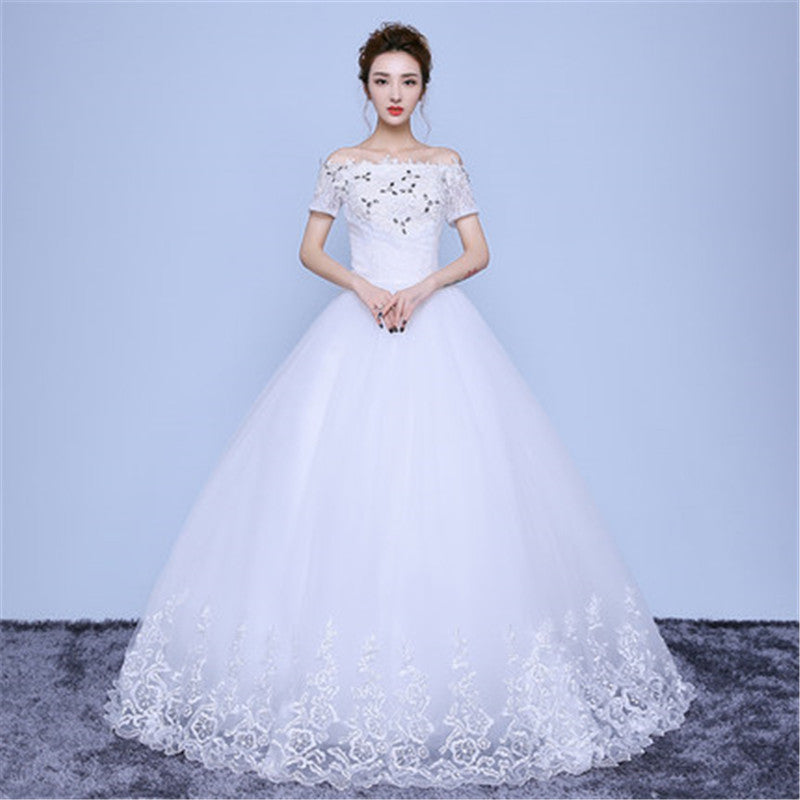 Robe de mariée Manches de mariée Robe de mariée était mince et mince