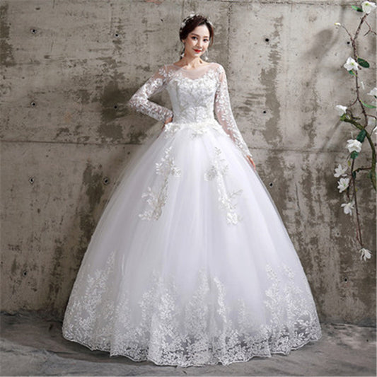 Robe de mariée Manches de mariée Robe de mariée était mince et mince