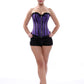 Corset à fermeture éclair brodé de feuilles de lotus