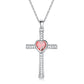 Collier pendentif diamant en forme de croix en pierre et zircon