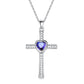 Collier pendentif diamant en forme de croix en pierre et zircon