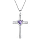 Collier pendentif diamant en forme de croix en pierre et zircon