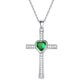 Collier pendentif diamant en forme de croix en pierre et zircon