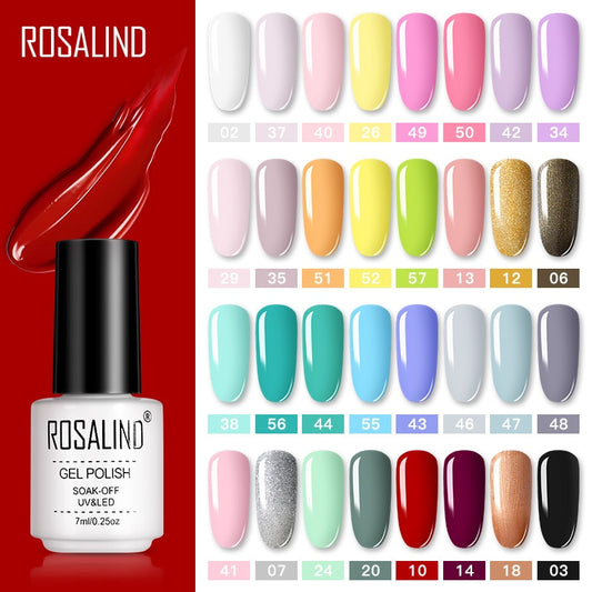 Set de Vernis Gel ROSALIND – Manucure Semi-Permanente, Top Coat UV LED