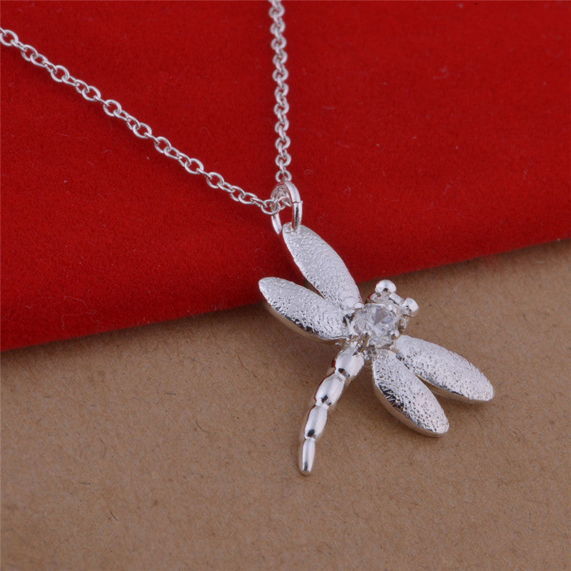 Bracelet collier libellule plaqué argent