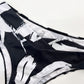 Maillot de bain trois pièces pour femme imprimé noir et blanc
