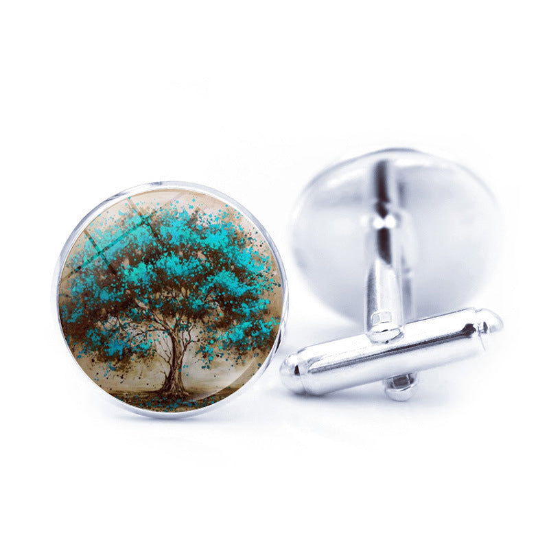 Boutons de manchette simples arbre de vie Time Stone