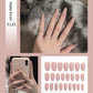 Faux ongles – Stiletto longs, transparents, mat, complets, avec colle