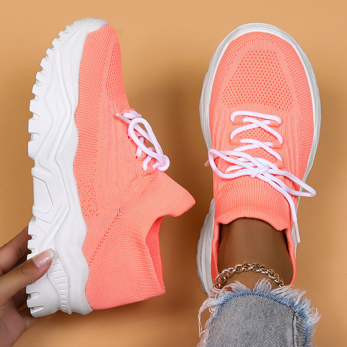 Chaussures Femme Sport – Respirantes, Tissage Flyknit & Faciles à Enfiler