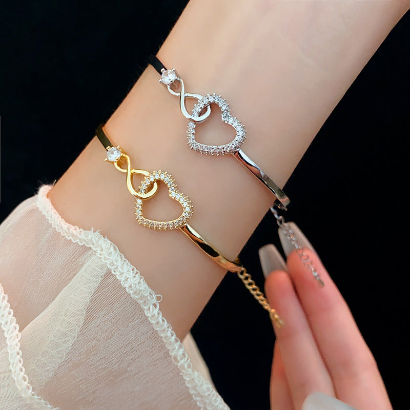 Bracelet Cœur Infini 2025 – Cadeau Élégant pour Fille