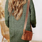 Robe chasuble à épaulettes en maille torsadée vert brumeux