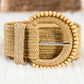 Ceinture décorative en cuir tressé camel