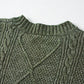 Robe chasuble à épaulettes en maille torsadée vert brumeux