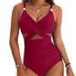 Maillot de bain une pièce en maille de couleur pure pour femmes