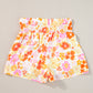 Short d'athlétisme taille haute à motif floral rétro orange