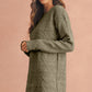 Robe chasuble à épaulettes en maille torsadée vert brumeux