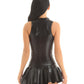 Lingerie érotique européenne et américaine, robe en cuir avec fermeture à glissière en V profond