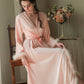 Robe de soirée longue en satin à plumes pour femme