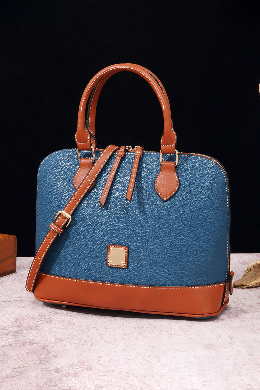 Sac en cuir PU Ashleigh bleu tendance