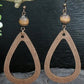 Boucles d'oreilles en forme de goutte d'eau en bois vintage marron