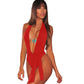 Maillot de bain décolleté une pièce sexy à bretelles pour femme,