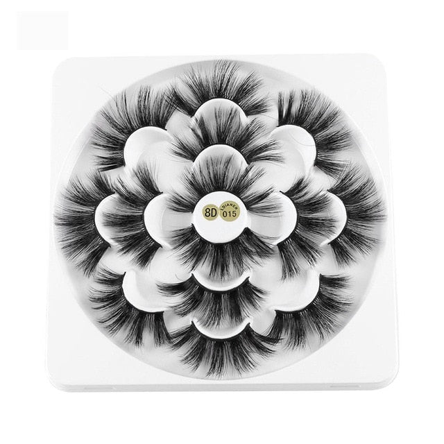7 Paires de Cils 3D Mink – Longs, Épais, Cils Faux 25mm