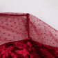 Tonval-robe en velours Vintage, montant en contraste, maille transparente, bordeaux, robe femme en velours, soirée de soirée élégante, automne hiver