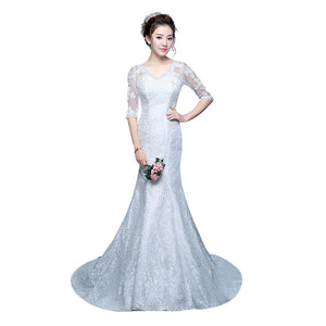 Robe de mariée queue de poisson à la taille