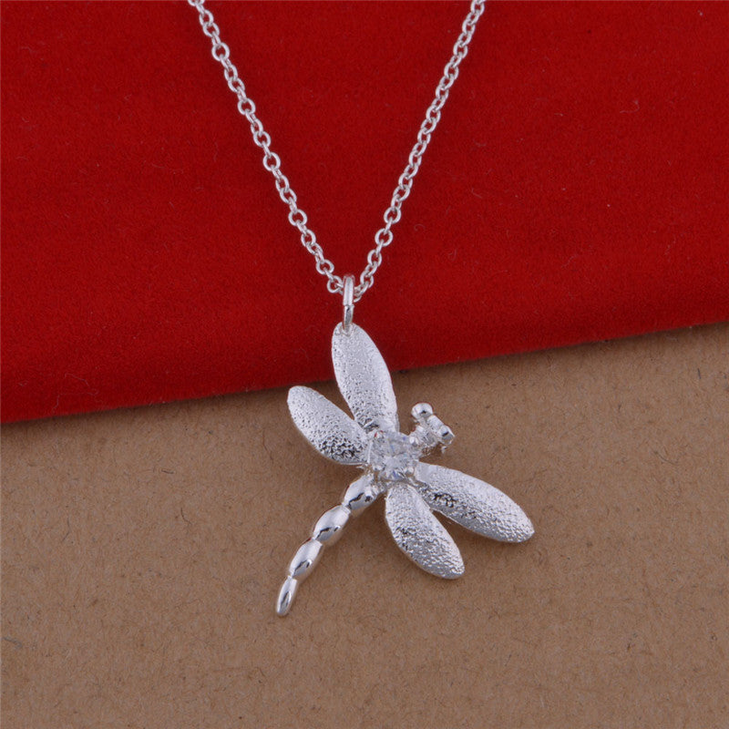 Bracelet collier libellule plaqué argent
