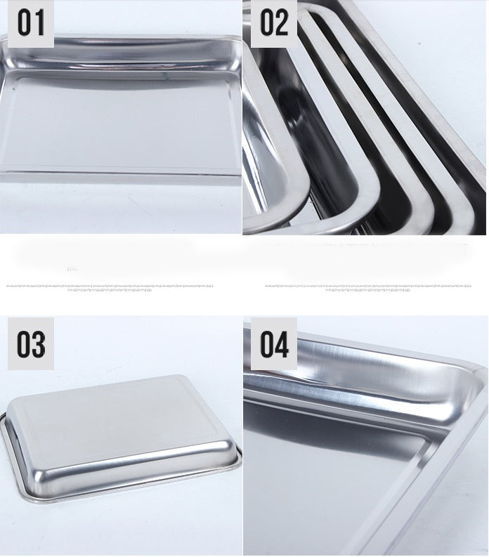 Plateaux de stockage en acier inoxydable carrés ou rectangulaires