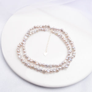 Collier ras du cou en perles en argent